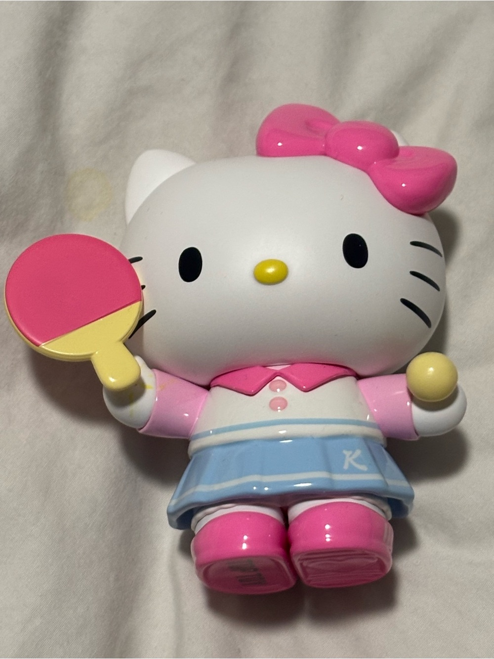 Hello Kitty Figurine Toy - Cute Table Tennis Pose with Paddle